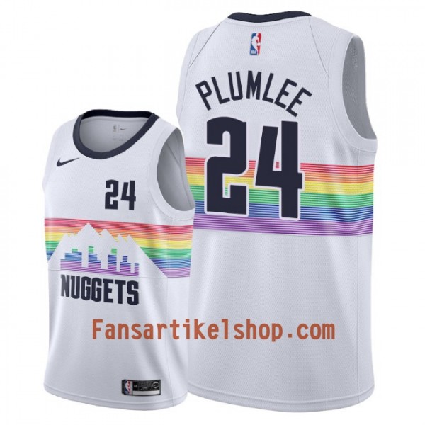 Denver Nuggets Trikot Mason Plumlee 24 2018-19 Nike City Edition Weiß Swingman - Herren Denver Nuggets Trikot Mason Plumlee 24 2018-19 Nike City Edition Weiß Swingman - Herren